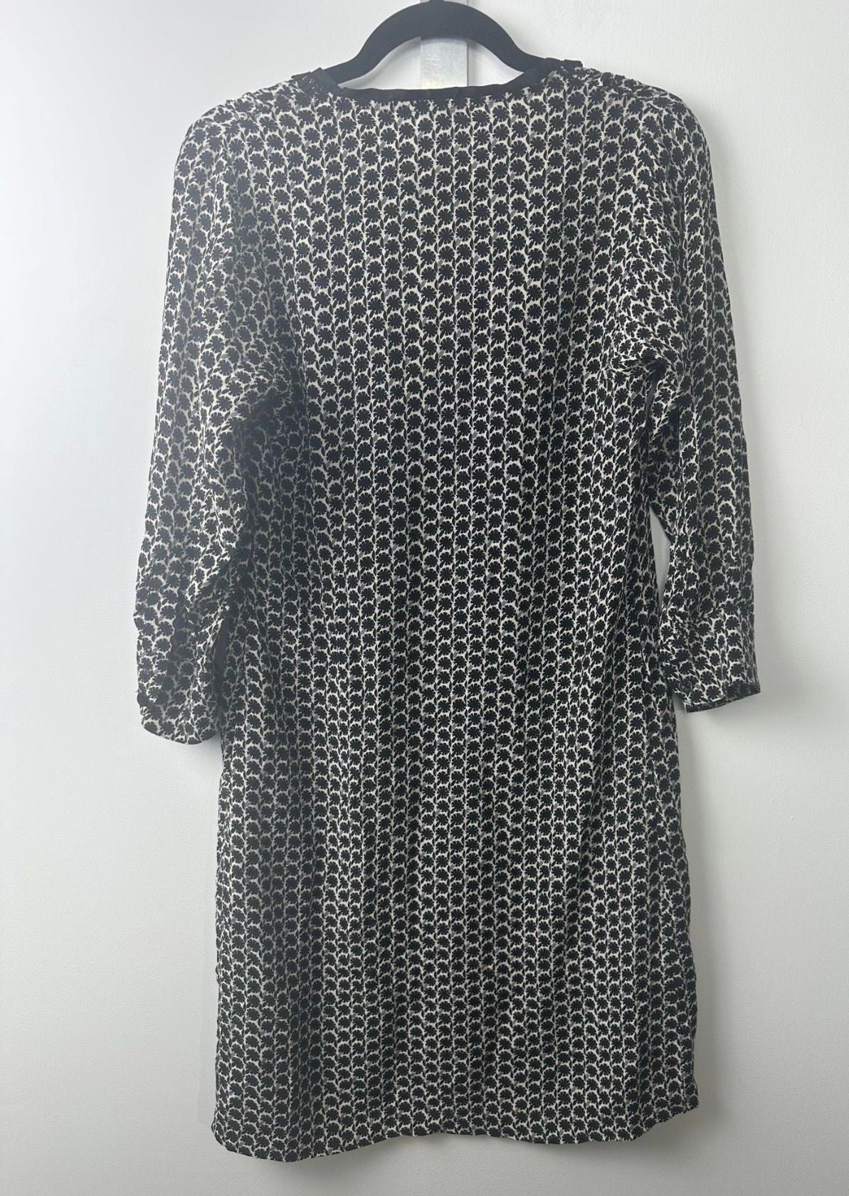913 Sandro Silk Dress Tunic Size 1 Black And White 8