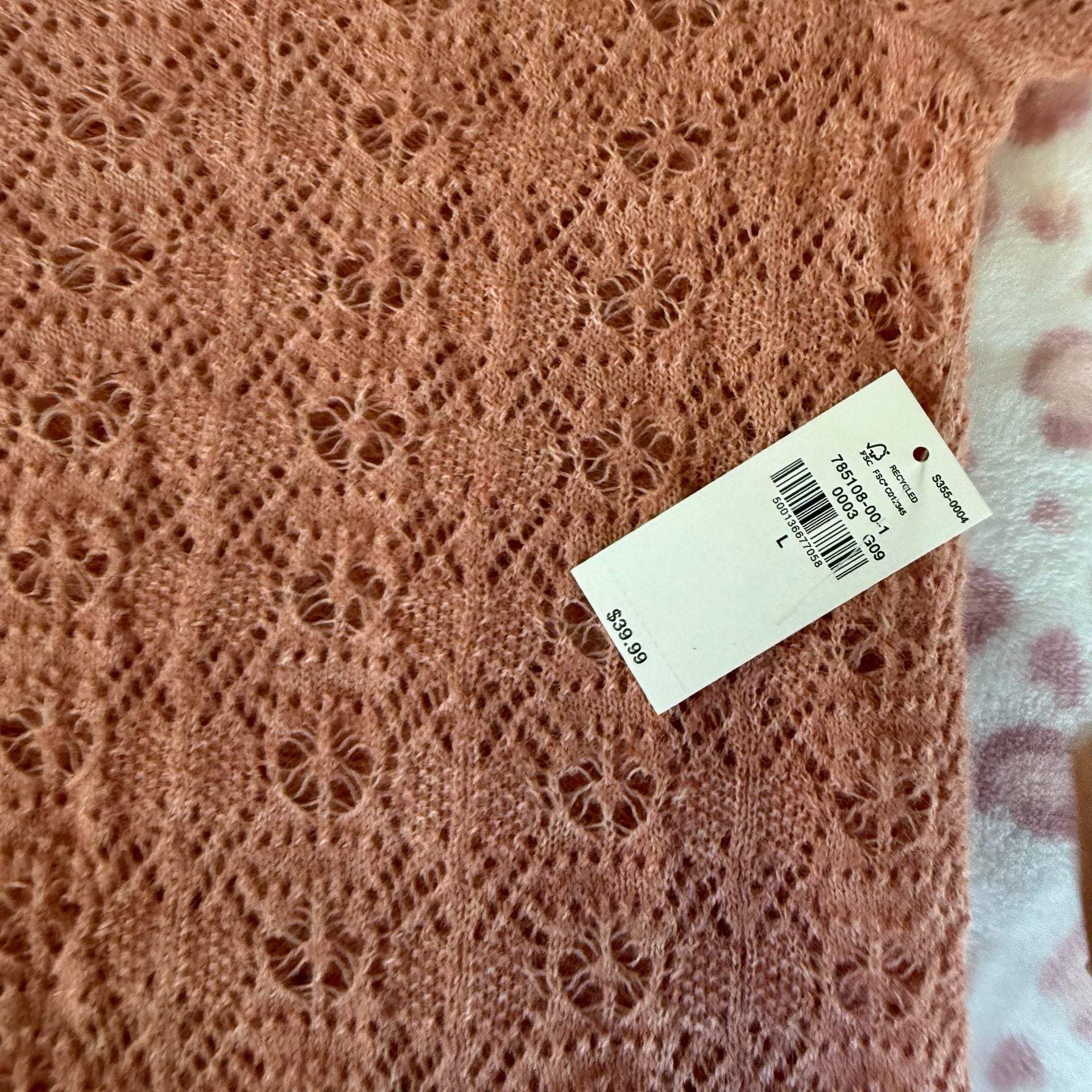 Old Navy Wool-Blend Puff-Sleeve Tie-Neck Sweater Size L 8