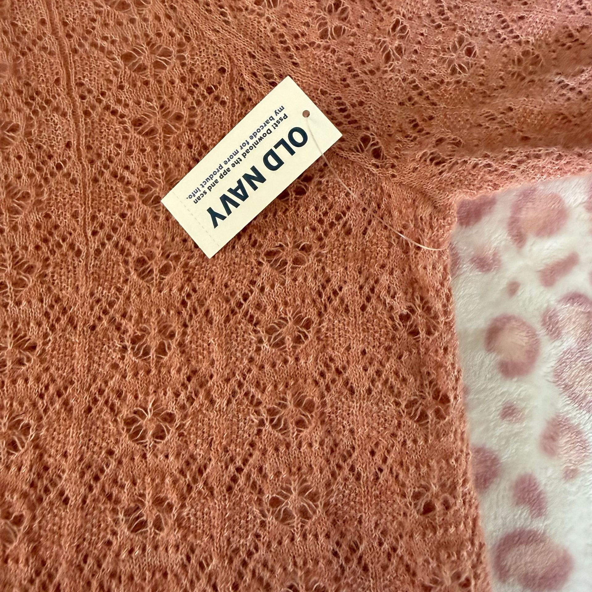 Old Navy Wool-Blend Puff-Sleeve Tie-Neck Sweater Size L 9