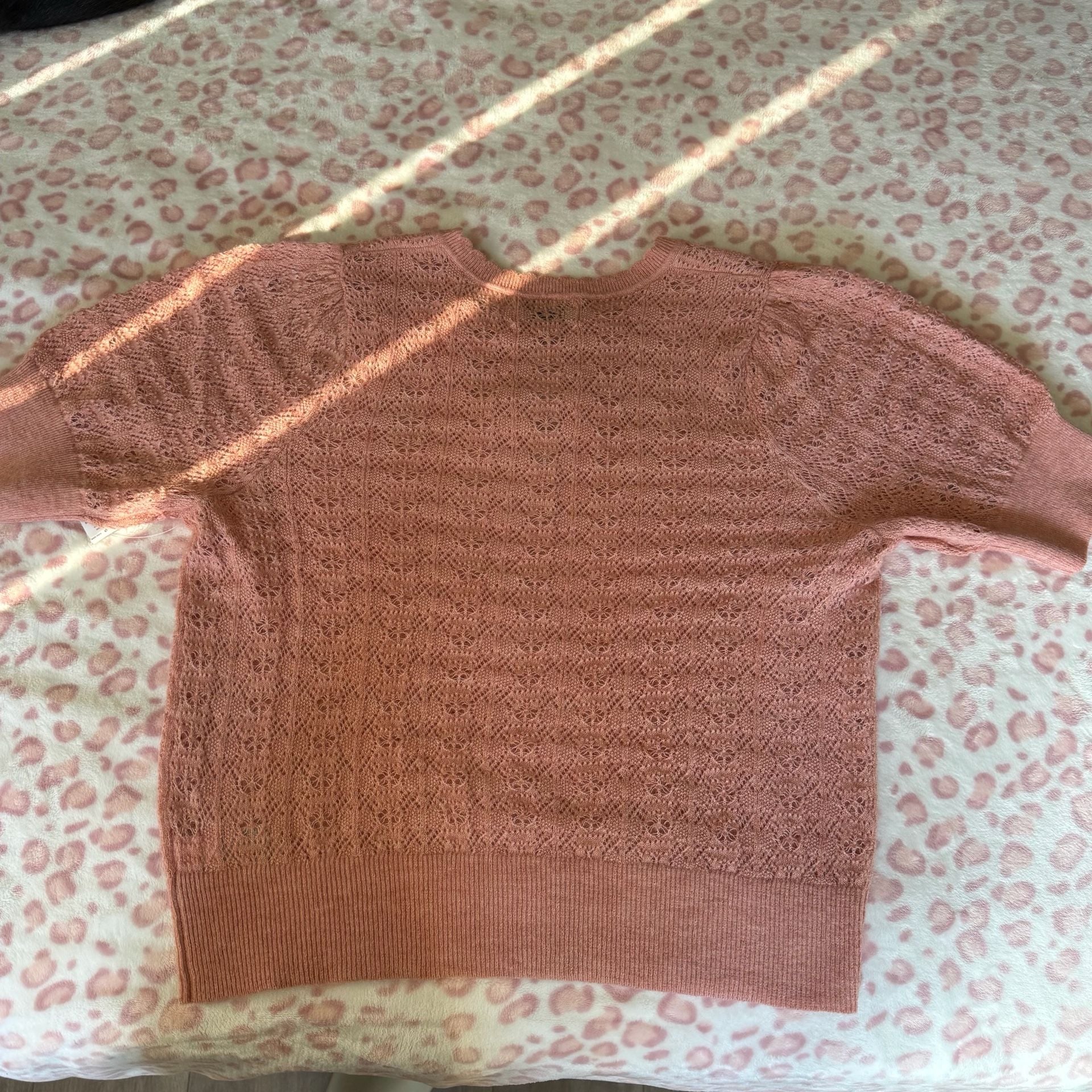 Old Navy Wool-Blend Puff-Sleeve Tie-Neck Sweater Size L 10