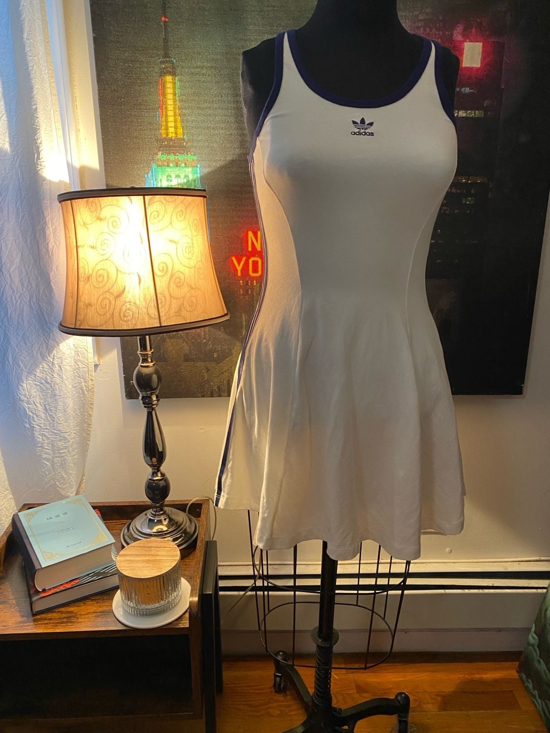 Adidas Originals Sleeveless round neckline dress with contrast trim 2