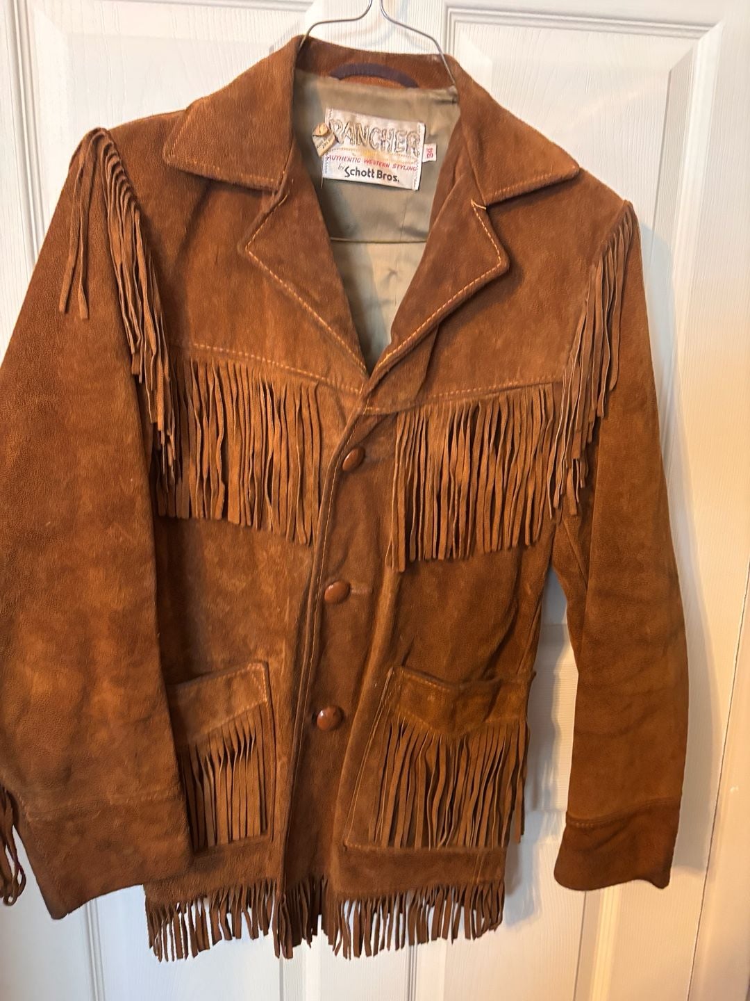 Schott Bros Rancher Suede Fringe Jacket Size 34 Brown 2