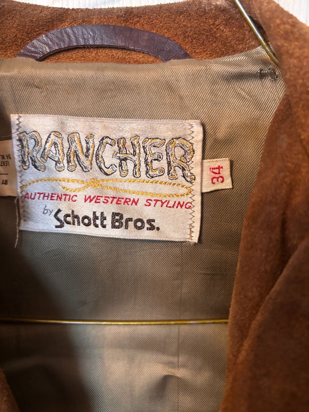 Schott Bros Rancher Suede Fringe Jacket Size 34 Brown 3
