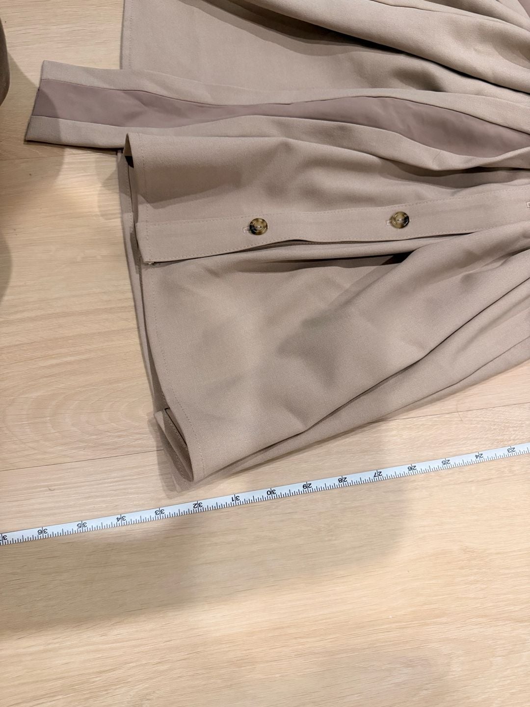 LA Threads Belted Shirt Dress Tan Long Sleeve Pocket Buttons 6