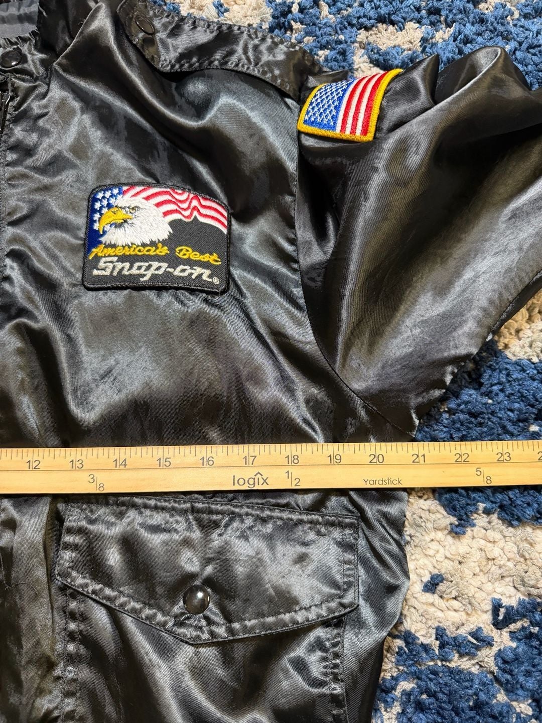 Swingster Snap-On Satin Bomber Jacket Size M America's Best Eagle Patches 5