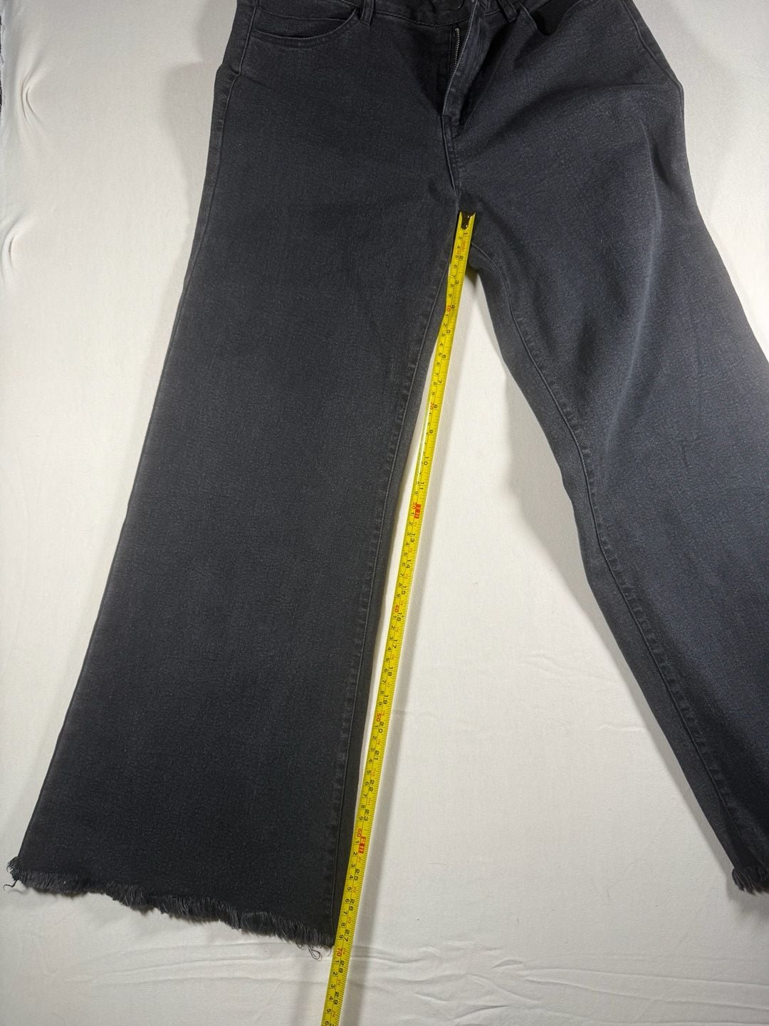 Current Mood Open 24 Hours Black Wide Leg Jeans Size L 5