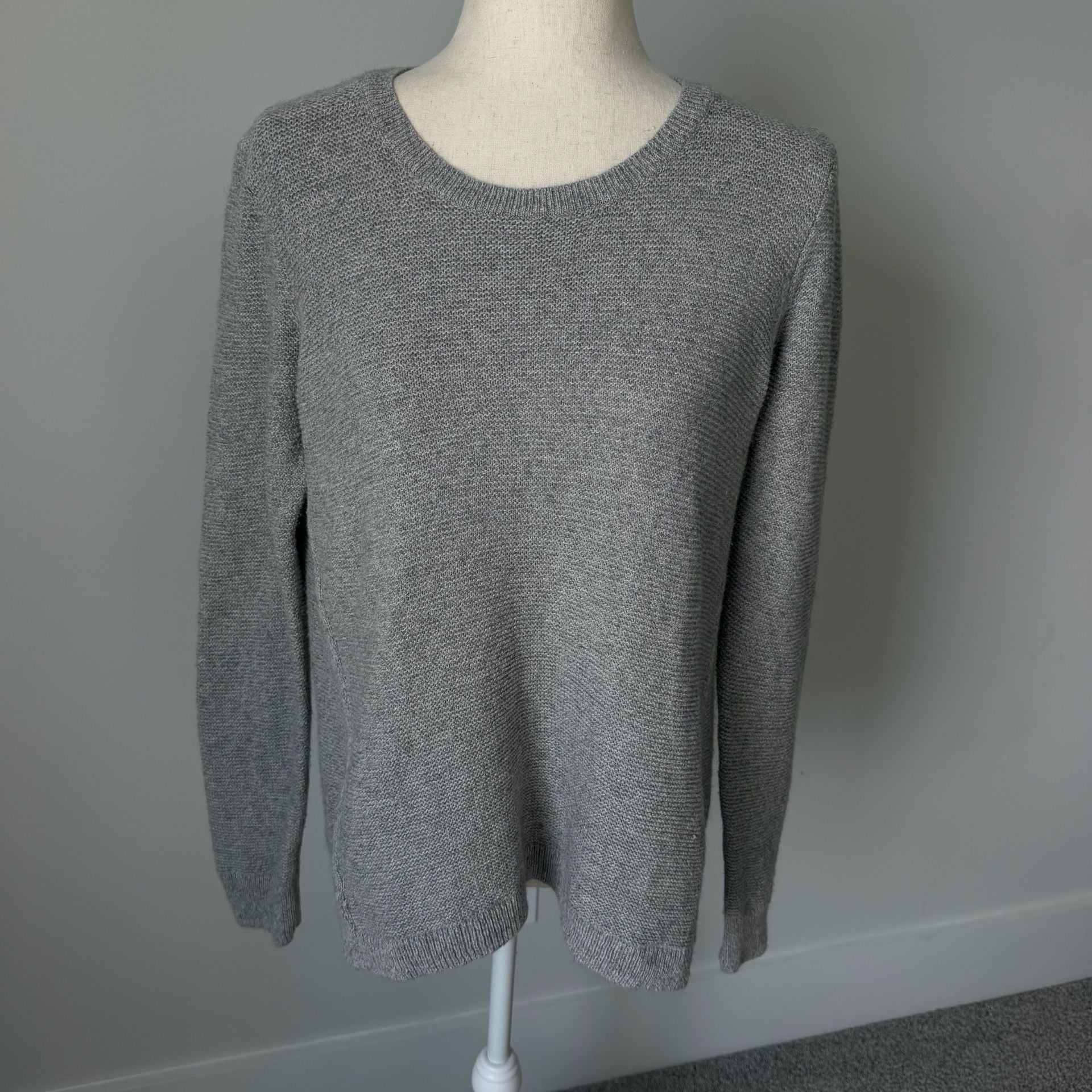 Madewell Crewneck Sweater Size L Gray Cotton Blend Knit Pullover 2
