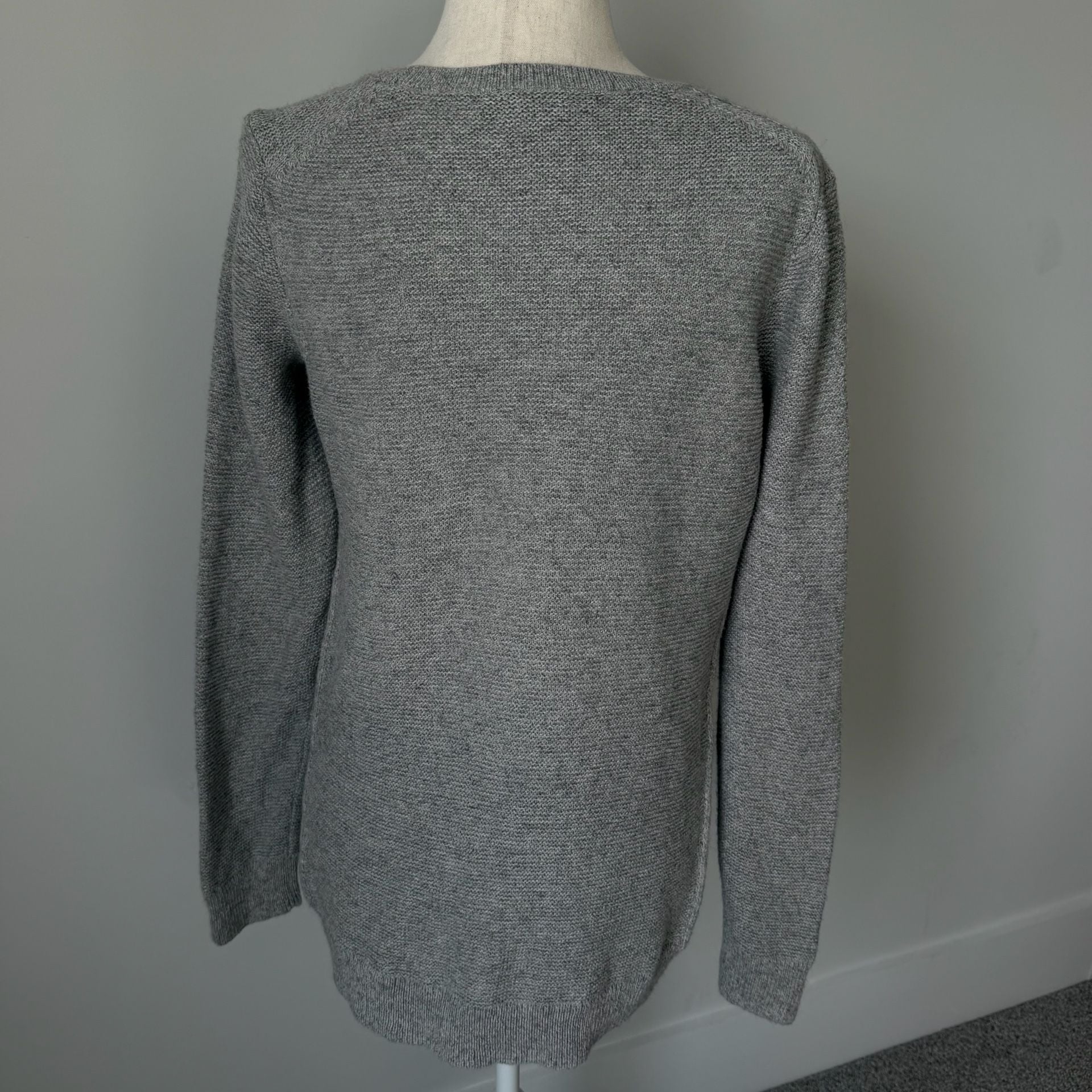 Madewell Crewneck Sweater Size L Gray Cotton Blend Knit Pullover 3
