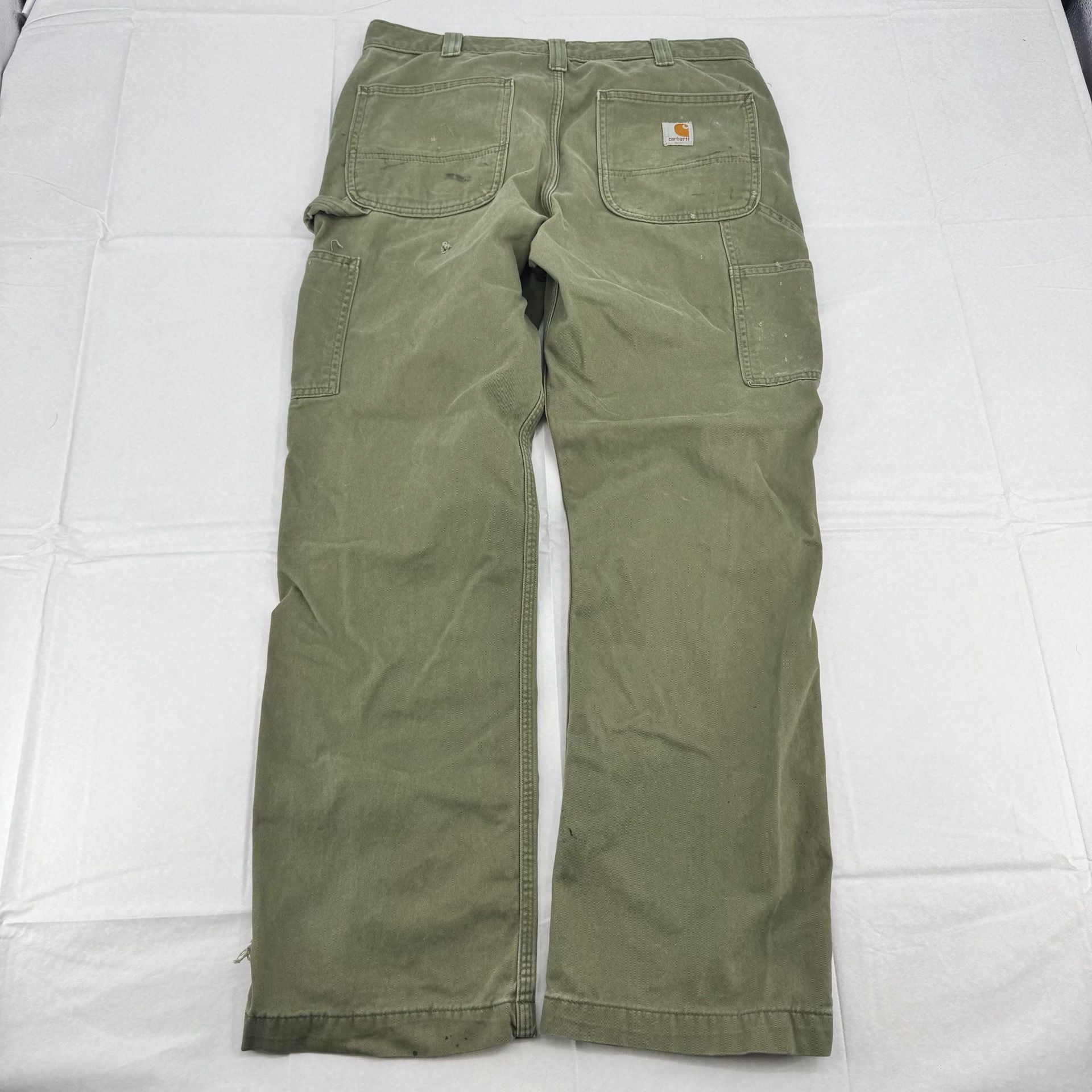 Carhartt B324-ARG Relaxed Fit Work Pants Size 34x32 Heavy Distressed Green 4