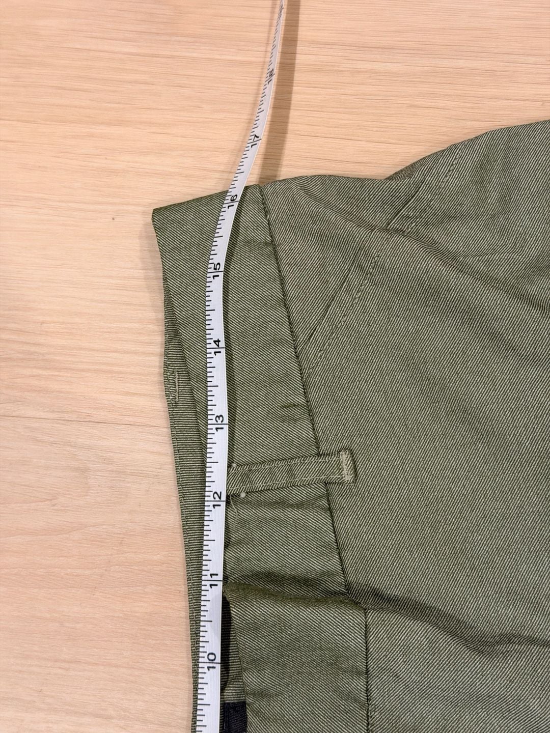 Bisou Bisou Michele Bohbot Pants Size 10 Green Twill Cropped 7