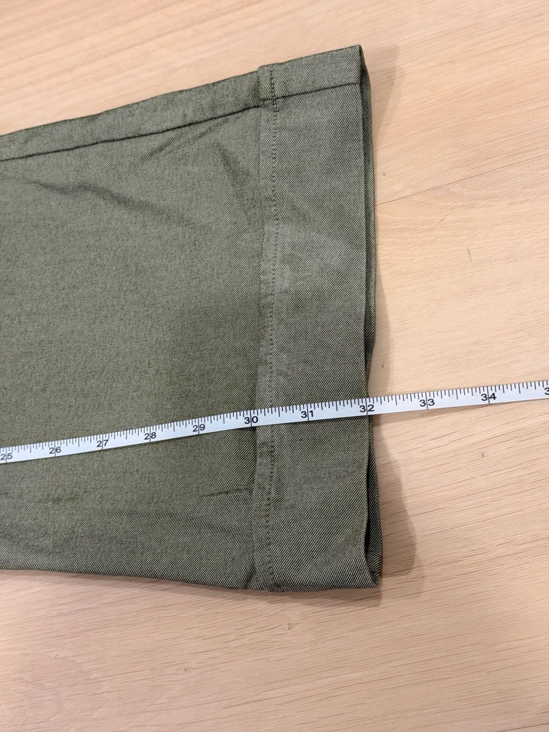 Bisou Bisou Michele Bohbot Pants Size 10 Green Twill Cropped 8