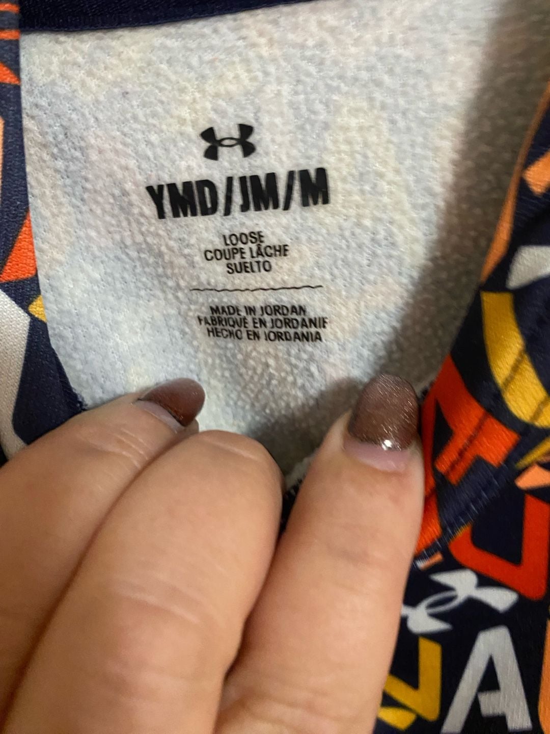 Under Armour Fleece Hoodie Size YMD Multi-Color Logo Print 3