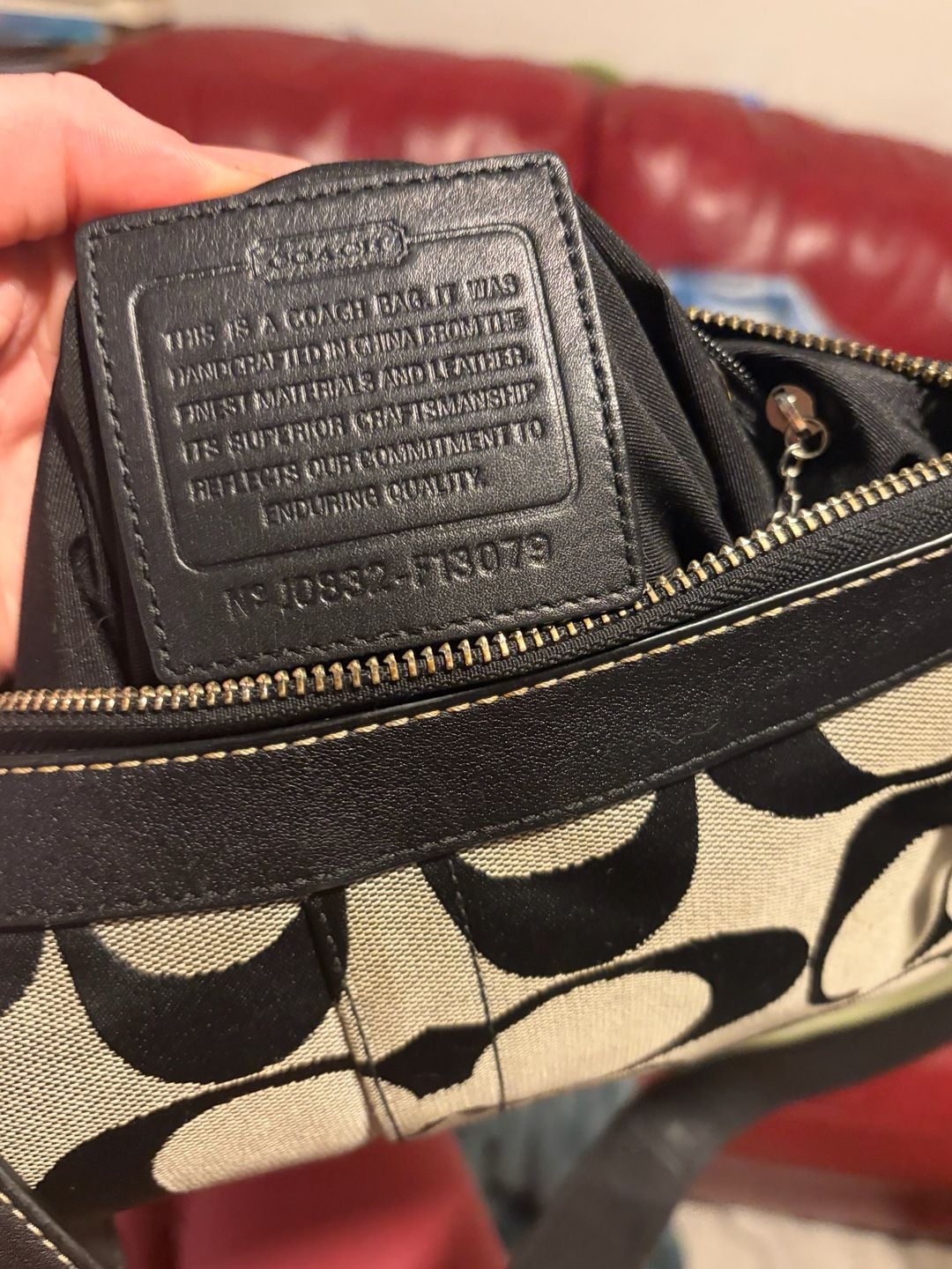 Coach Signature Hampton Black Jacquard Leather Trim Crossbody Bag 12