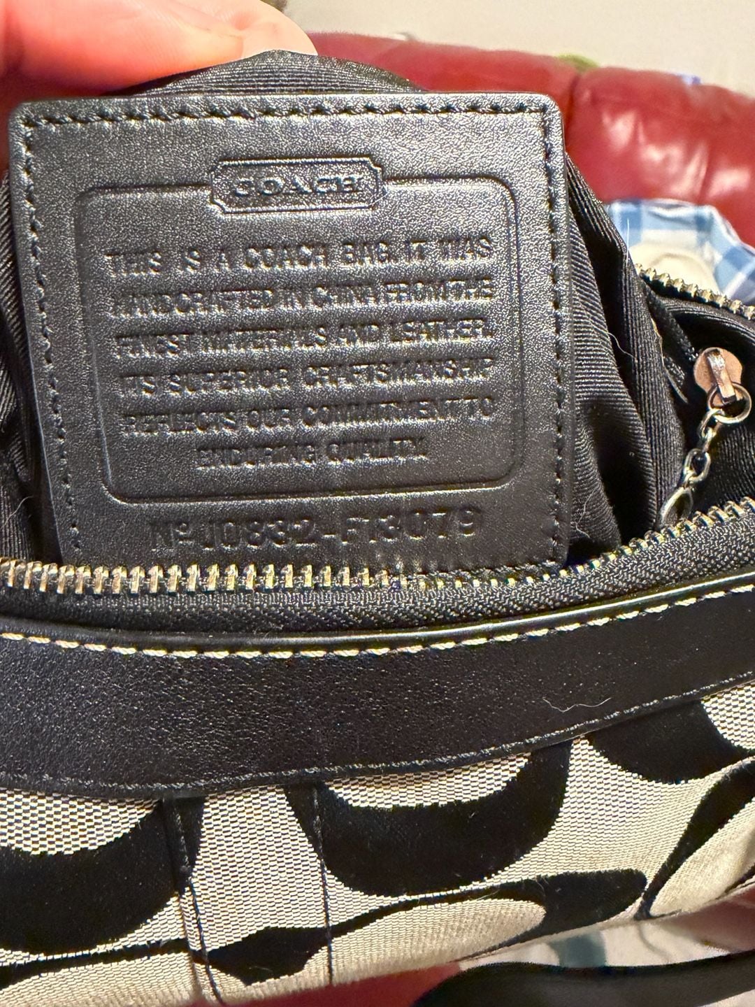 Coach Signature Hampton Black Jacquard Leather Trim Crossbody Bag 19