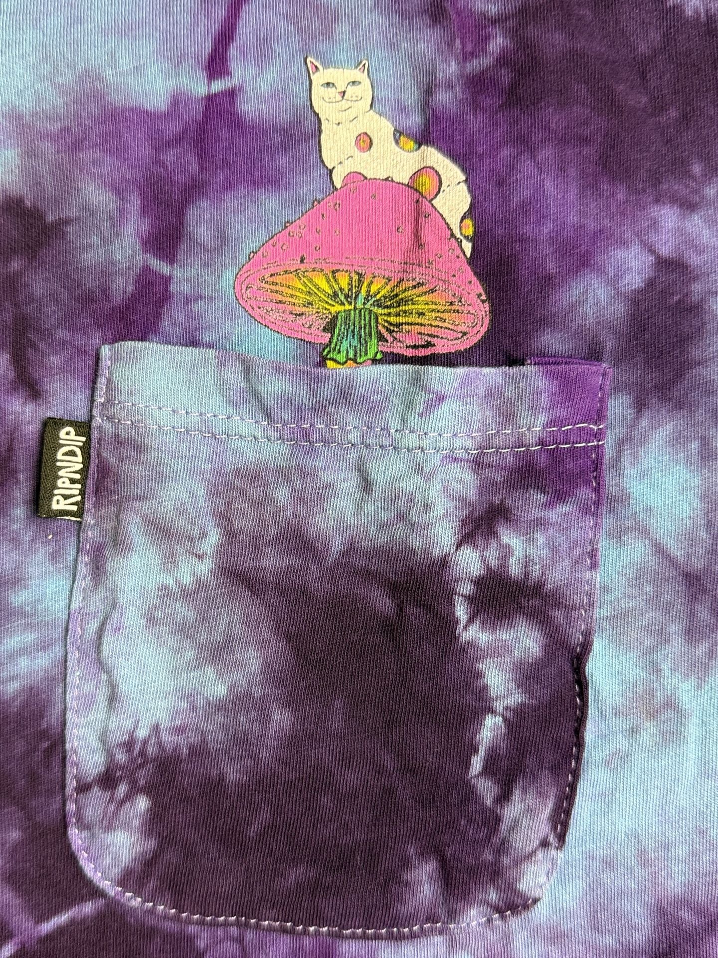 RIPNDIP Psychedelic Nermal Pocket T-Shirt Size Medium Purple Tie Dye Tee 4