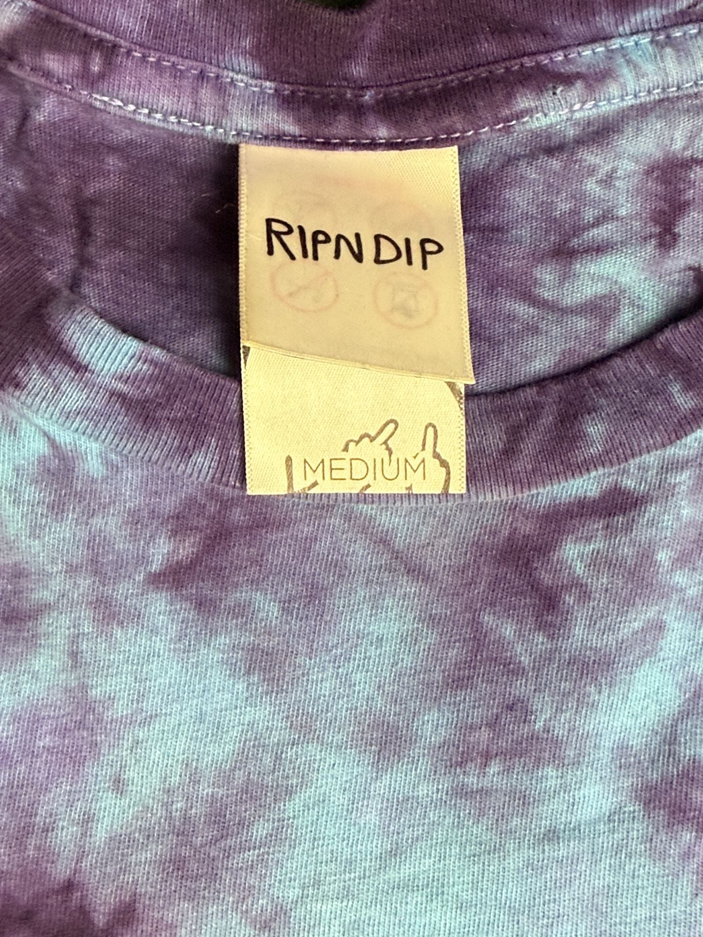 RIPNDIP Psychedelic Nermal Pocket T-Shirt Size Medium Purple Tie Dye Tee 5
