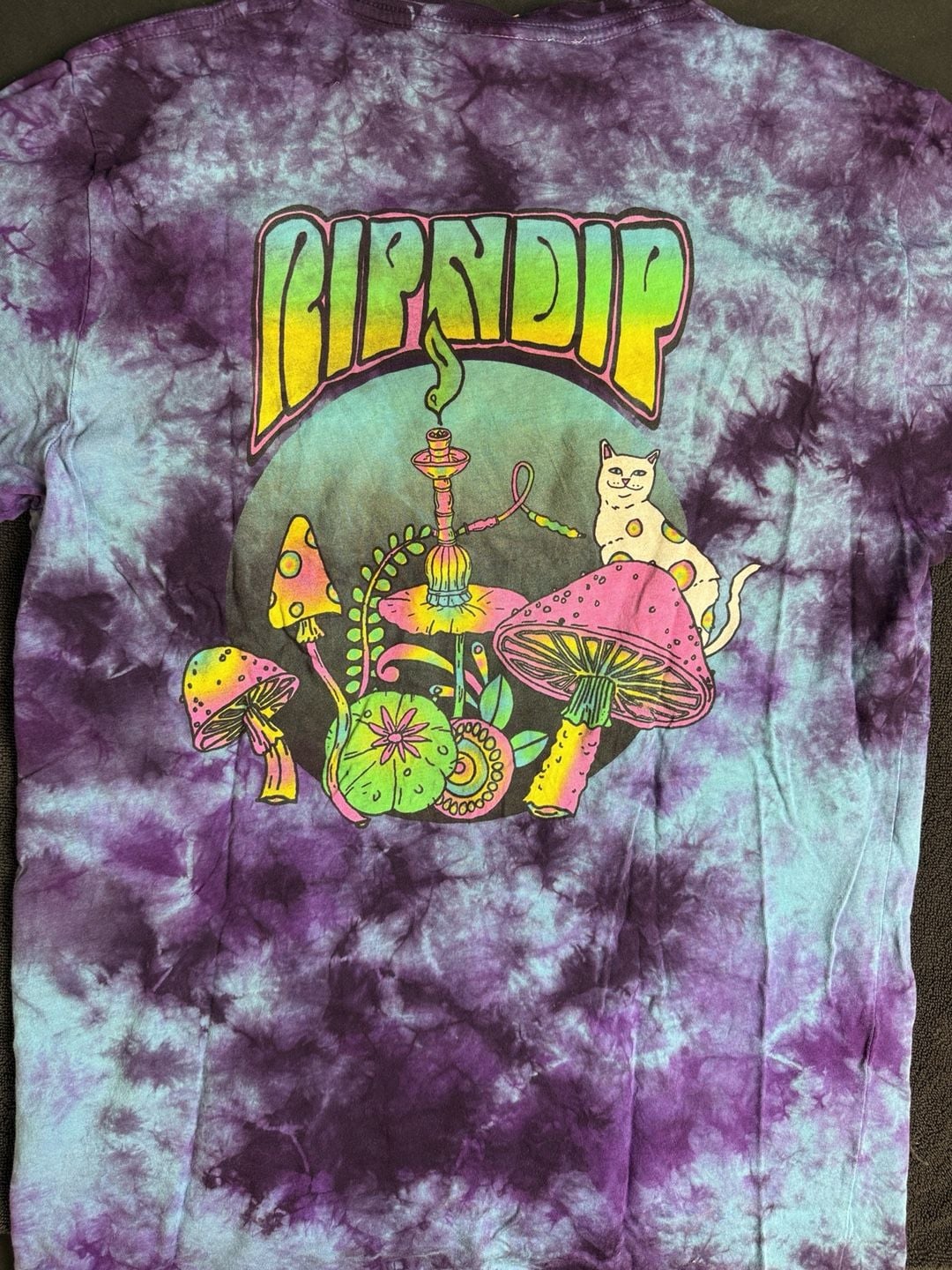 RIPNDIP Psychedelic Nermal Pocket T-Shirt Size Medium Purple Tie Dye Tee 6