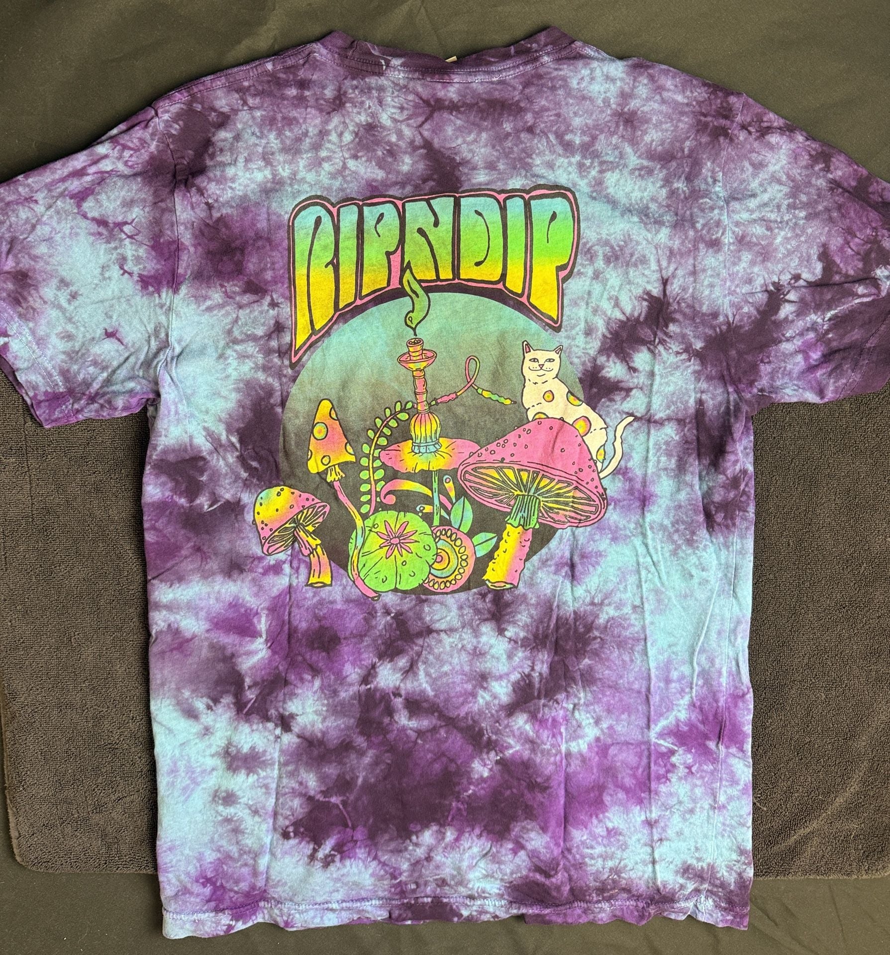 RIPNDIP Psychedelic Nermal Pocket T-Shirt Size Medium Purple Tie Dye Tee 7