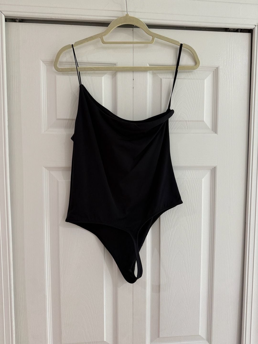 Babaton Bodysuit Size L Black One Shoulder Sleeveless Top 5