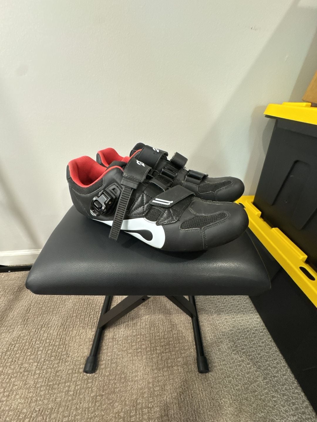Peloton Cycling Shoes Size 47 Black Red Spin Bike Sneakers 3