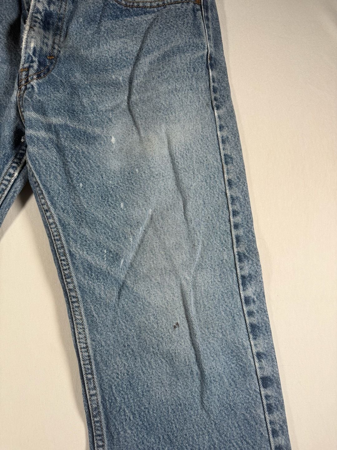 Levi's 501 Original Fit Jeans Blue Cotton Denim Distressed 4