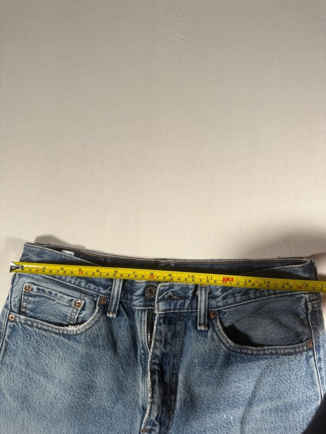 Levi's 501 Original Fit Jeans Blue Cotton Denim Distressed 11
