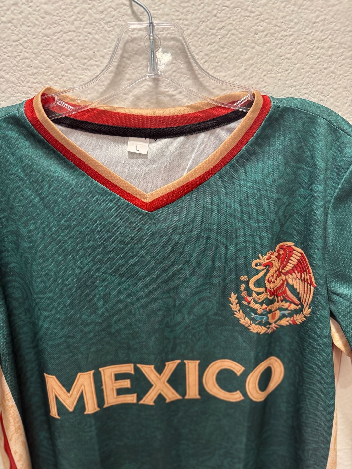 Mexico Soccer Jersey Size L Green V Neck National Team Football Shirt REP JERSEY 2