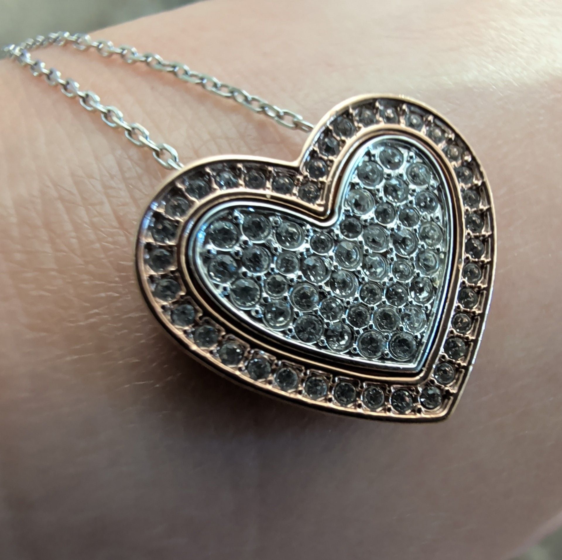 Swarovski Cupid Heart Pendant Sparkle Crystal Pave Necklace 8