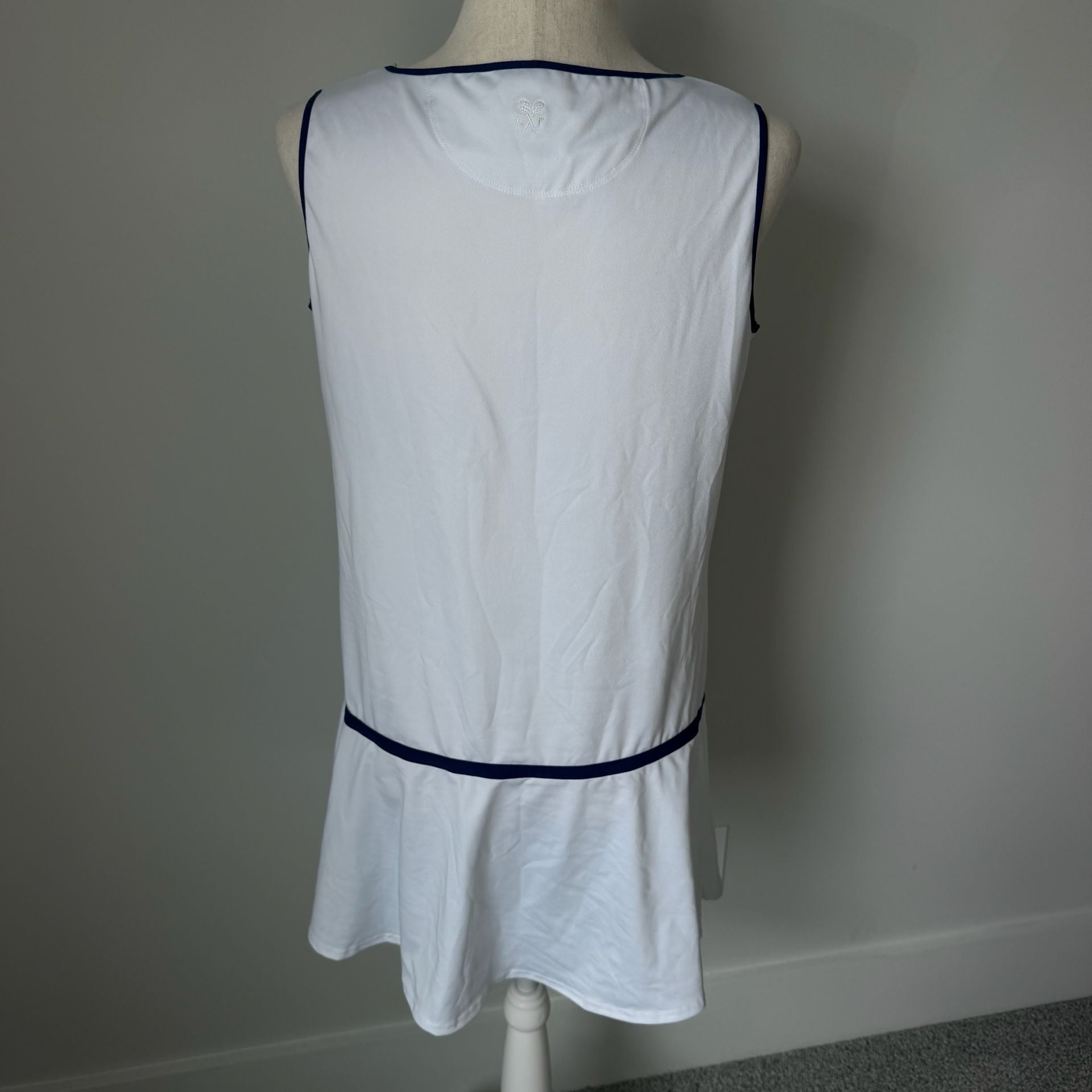 Classic Prep Tennis Dress Size M White Blue Sleeveless 3