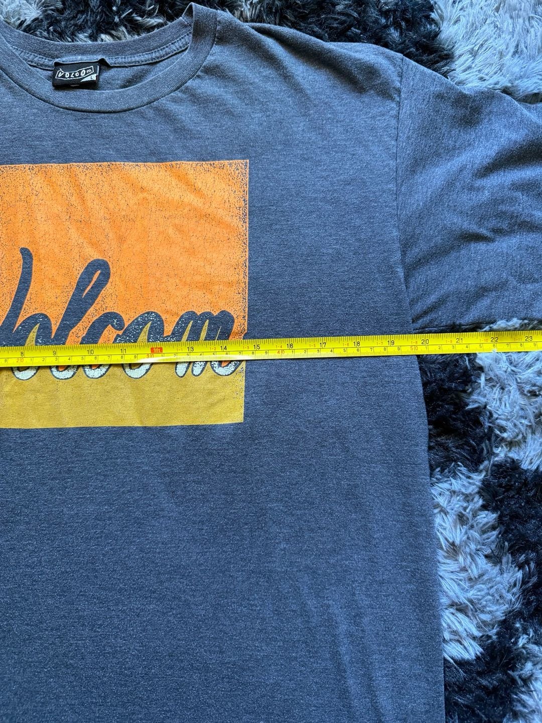 Volcom Graphic T-Shirt Size L Gray Orange Script Logo 5
