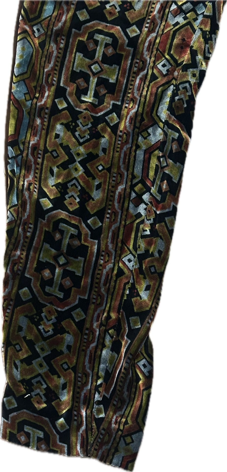 Anthropologie Elevenses Velvet Geometric Print Pants Boho Maximalist XS NWOT 3