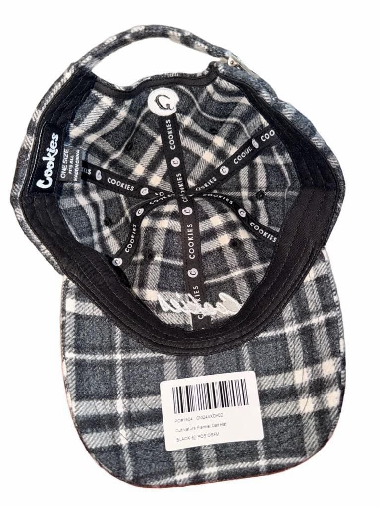 Cookies Cultivators Flannel Dad Hat One Size Black White Plaid 4