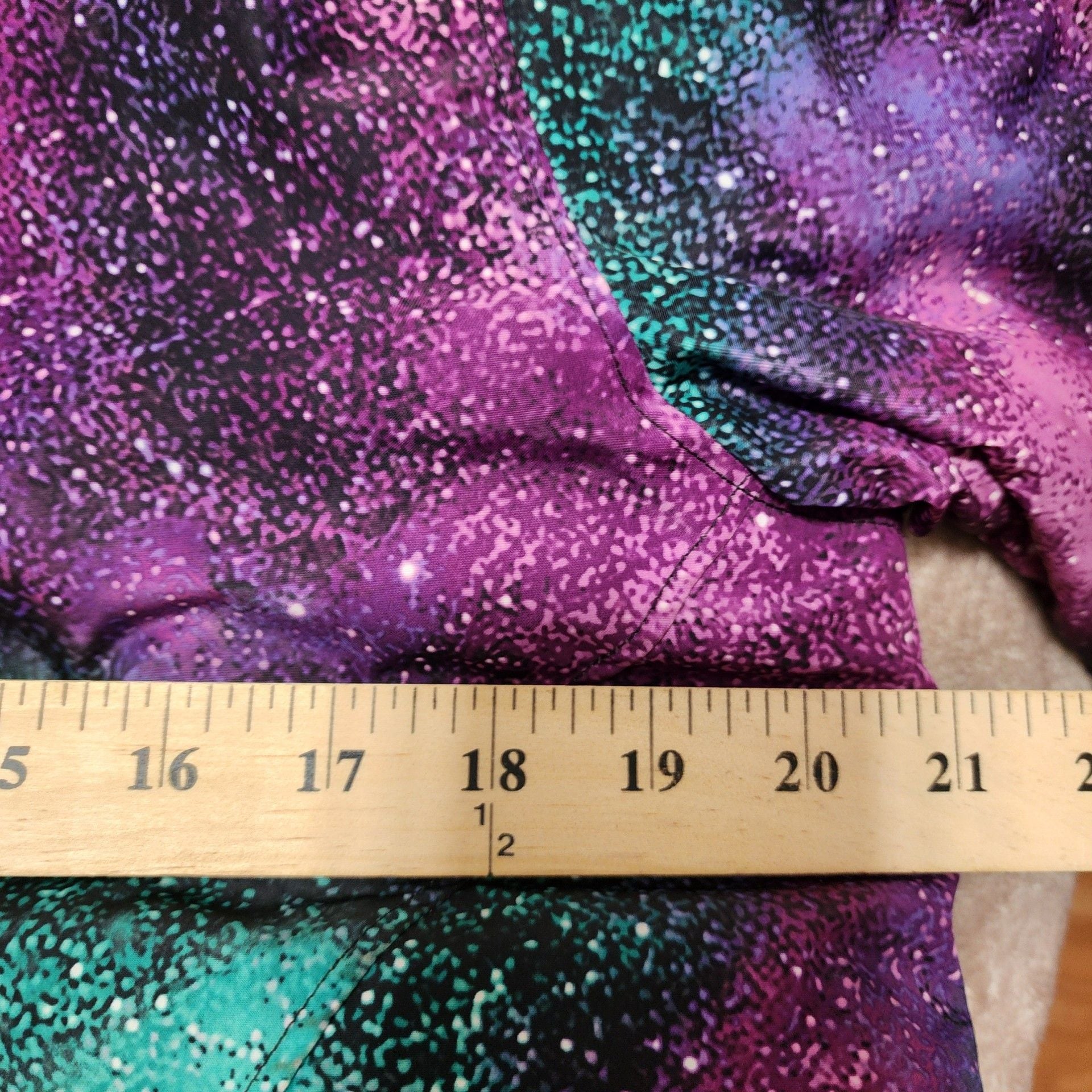 Lands' End Kids Winter Jacket Size XL Galaxy Print Hooded Insulated 13