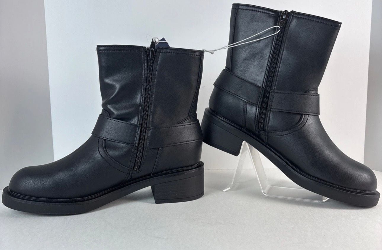 Universal Thread Black Motorcycle Boots 4