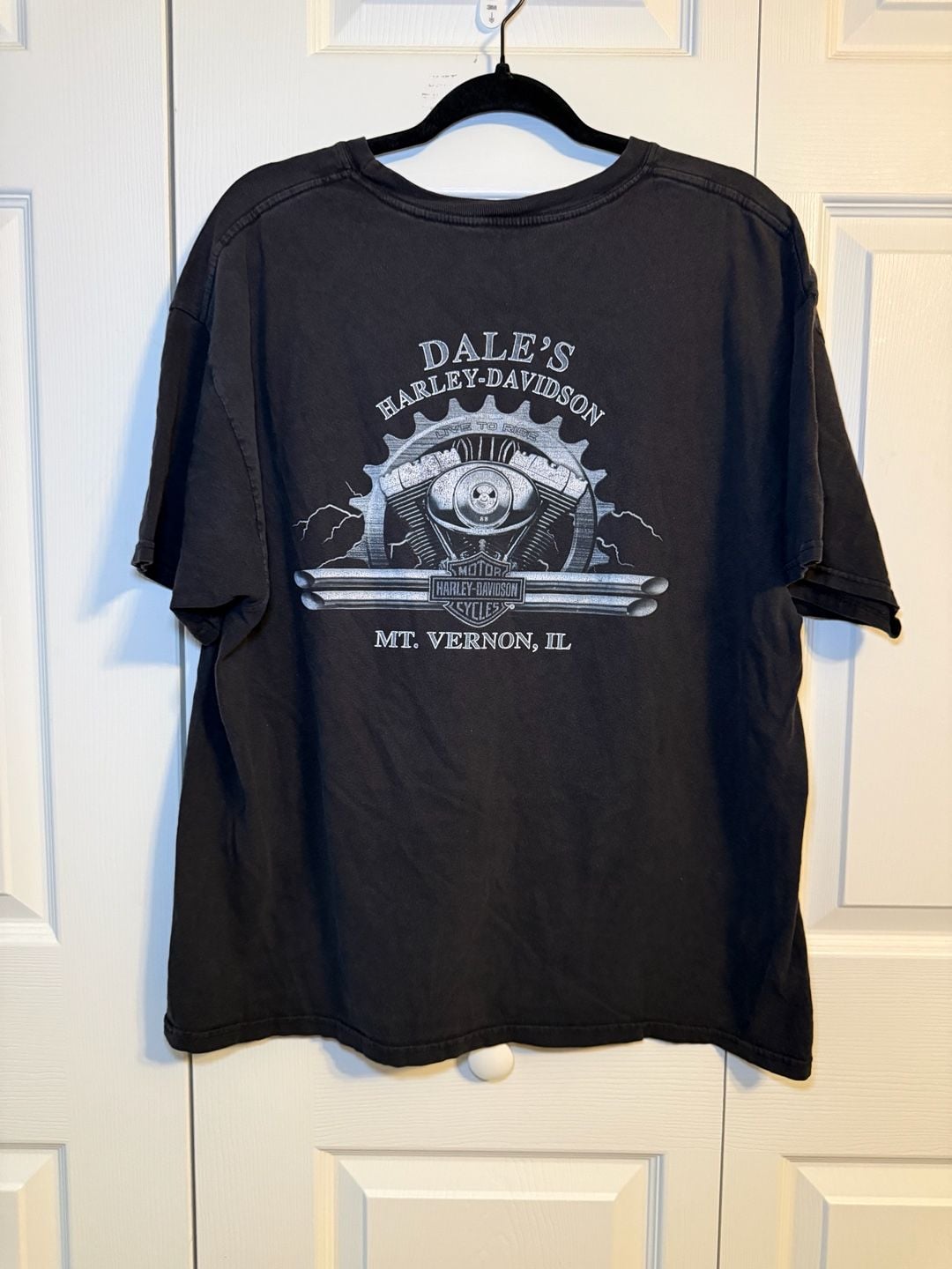 Harley Davidson Graphic T-Shirt Black Mt. Vernon IL 2006 Vintage Size XL 7