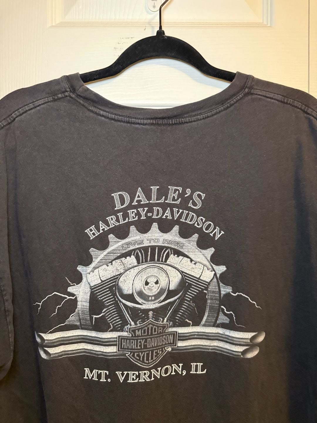 Harley Davidson Graphic T-Shirt Black Mt. Vernon IL 2006 Vintage Size XL 9