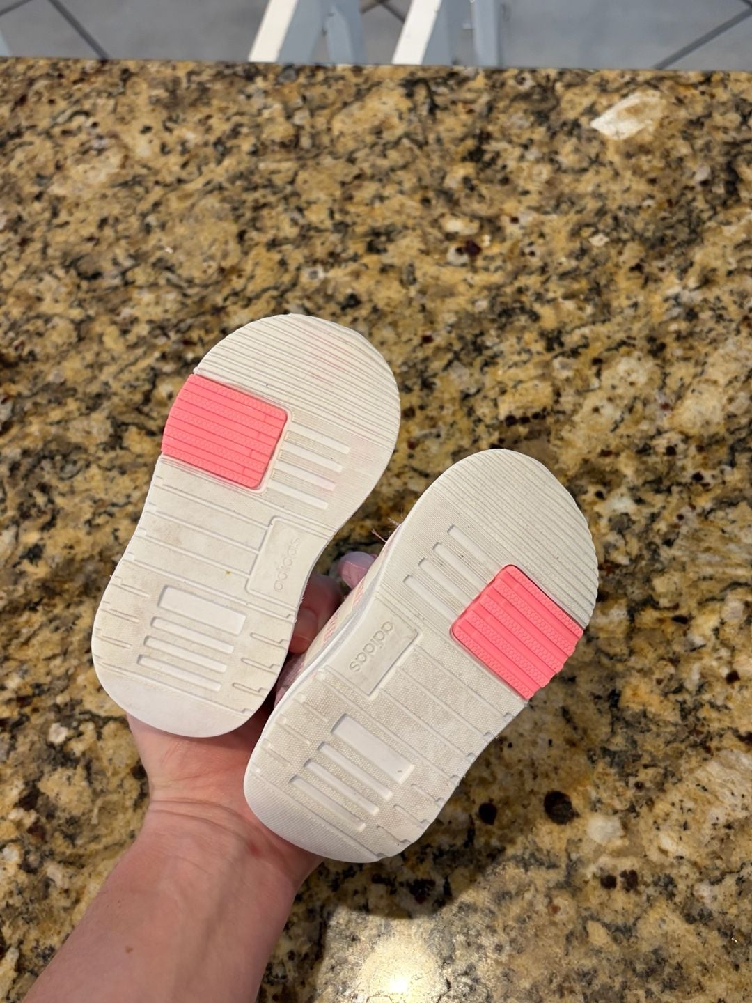 Adidas Sneakers Size 4K Pink White Mesh Toddler Shoes 7