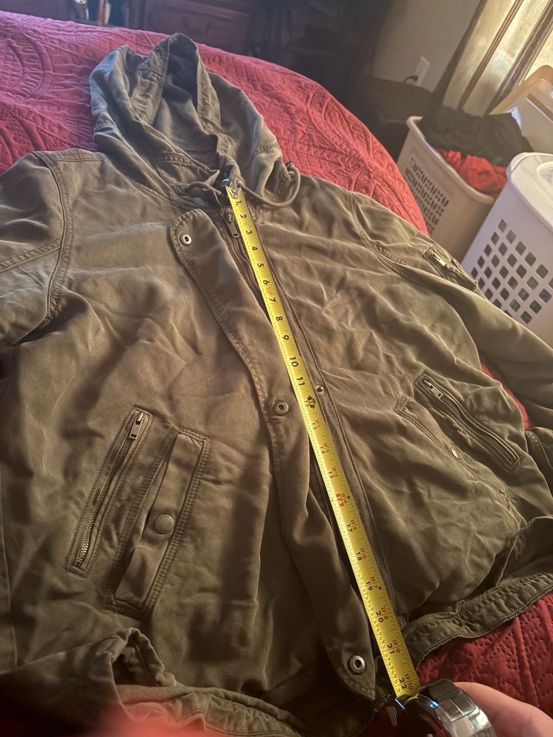 American Eagle Type AE-177 Hooded Jacket Size XL Olive Green Utility 4