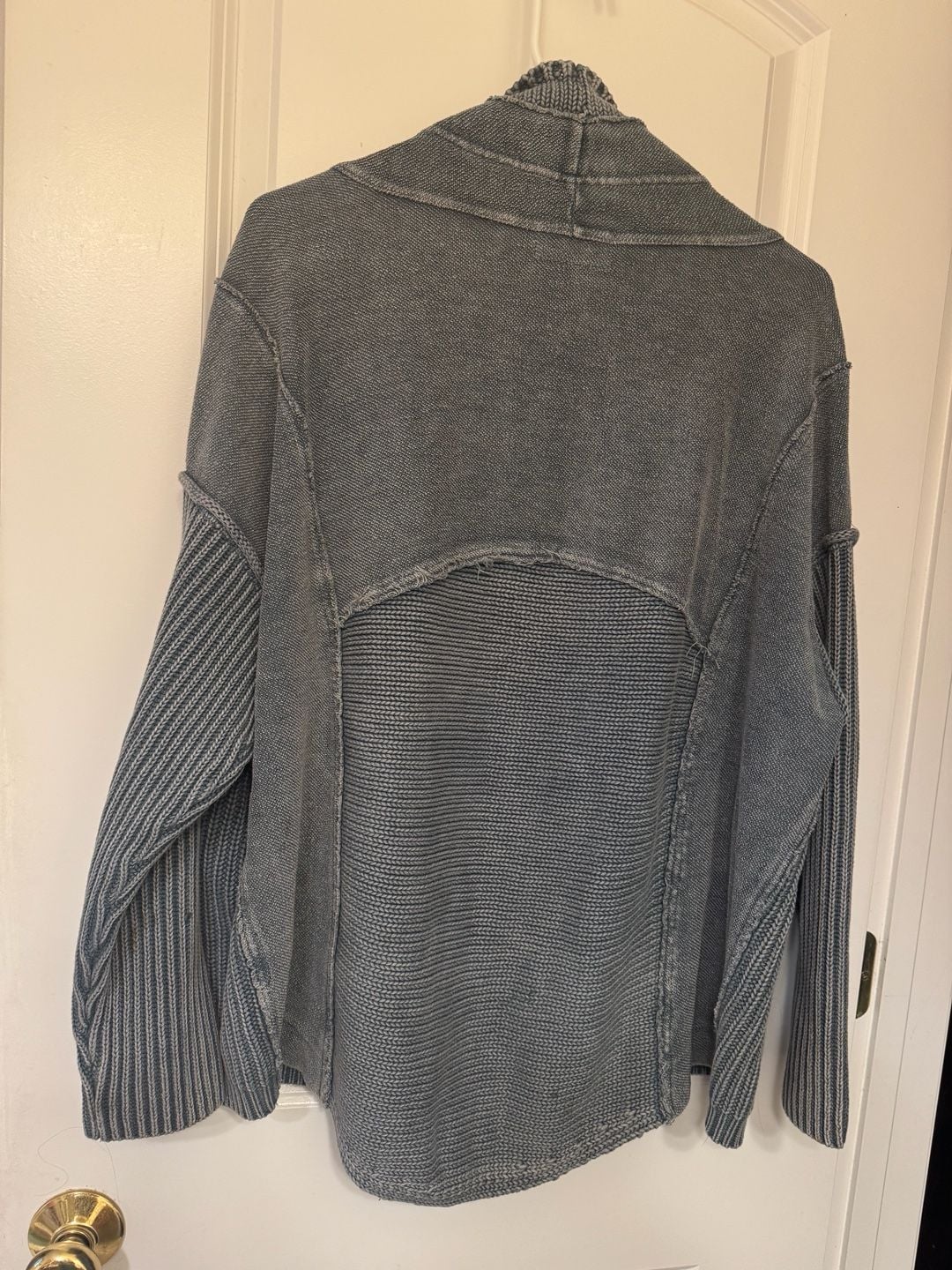 Pilcro Acid Wash Cardigan Size S Blue Cotton Sweater 12