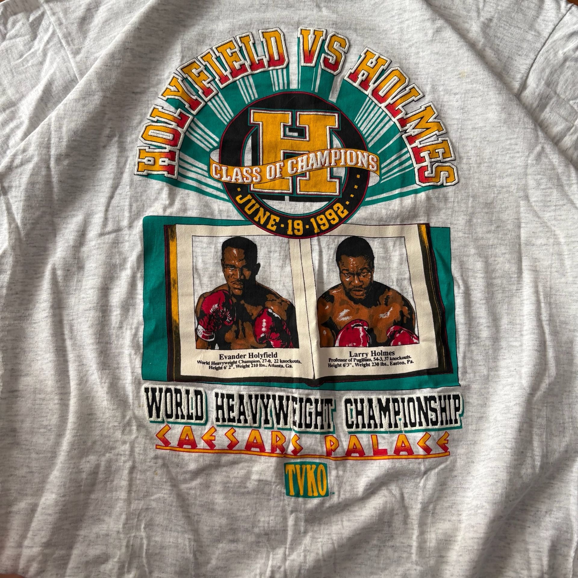 Vintage Holyfield Vs Holmes 1992 T-Shirt Size L 2