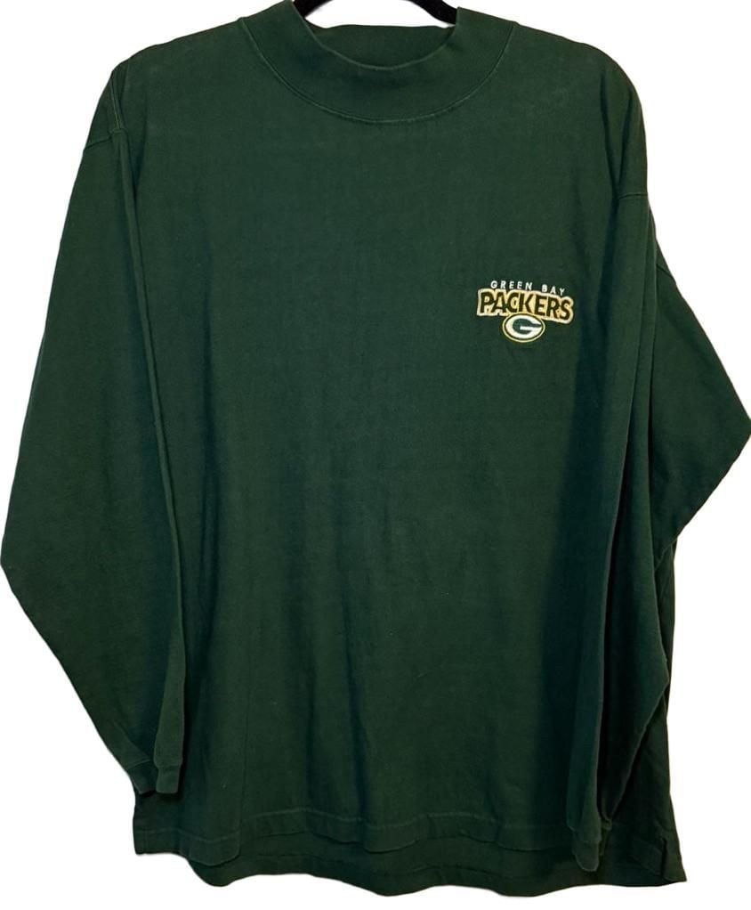 Vintage The Edge Green Bay Packers Mock Turtleneck Size M Long Sleeve Vintage 2