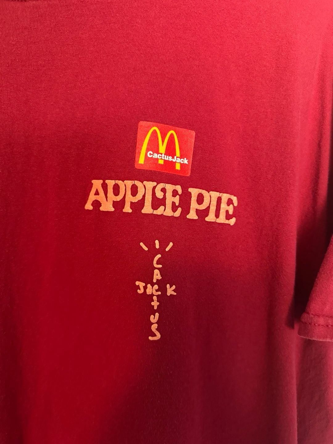 Travis Scott x McDonald's Apple Pie T-Shirt Size L Red 4