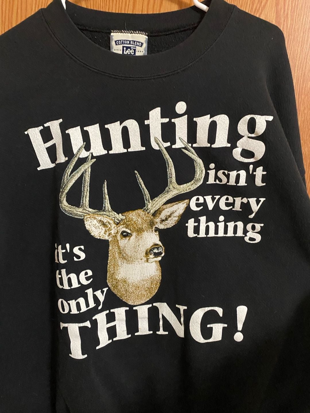 Lee Hunting Graphic Sweatshirt Size XL Black Deer Buck Funny 3
