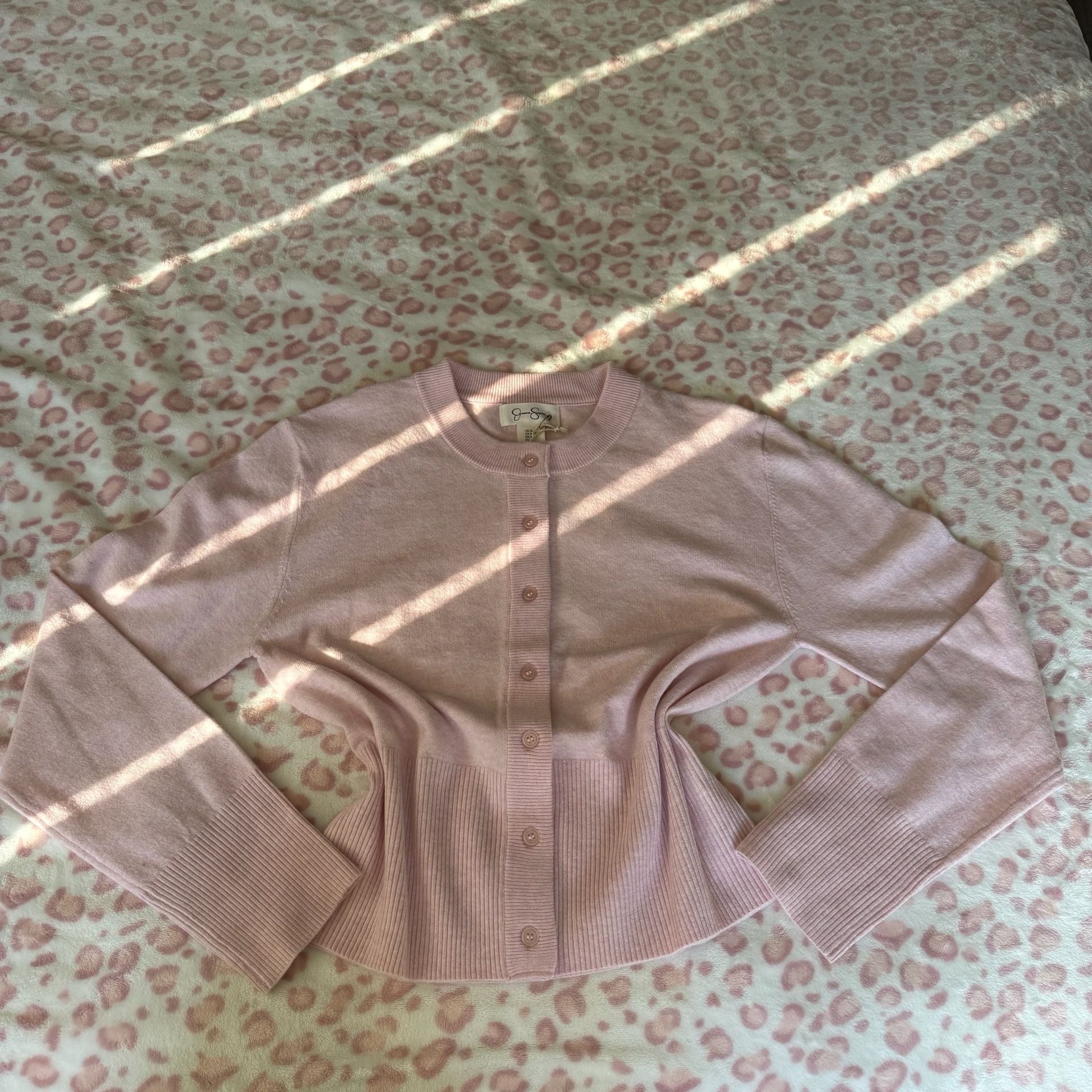 Jessica Simpson Cardigan Size XL Pink Button-Up 2