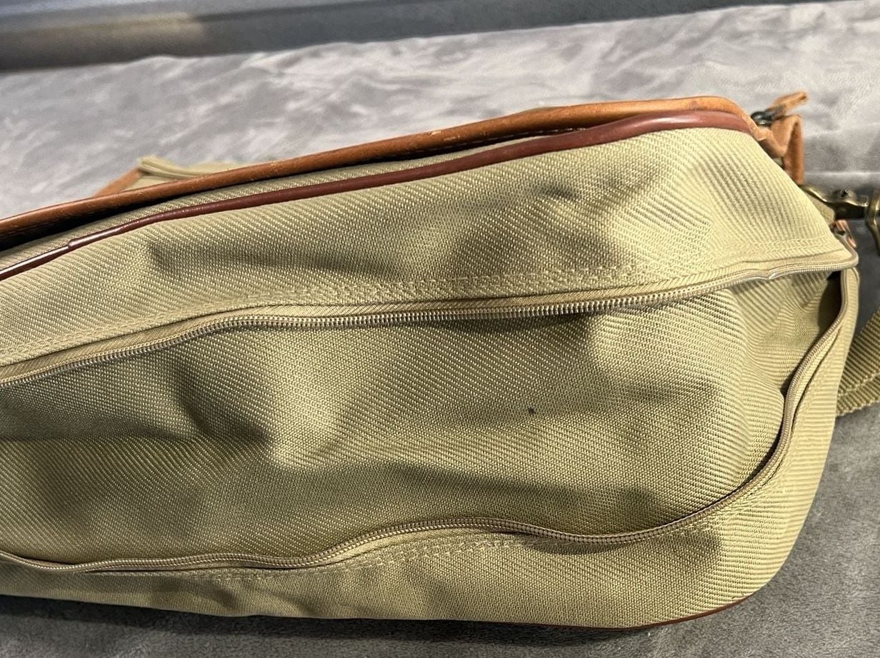 Cutter & Buck Canvas And Leather Messenger Bag Briefcase Khaki Brown 10