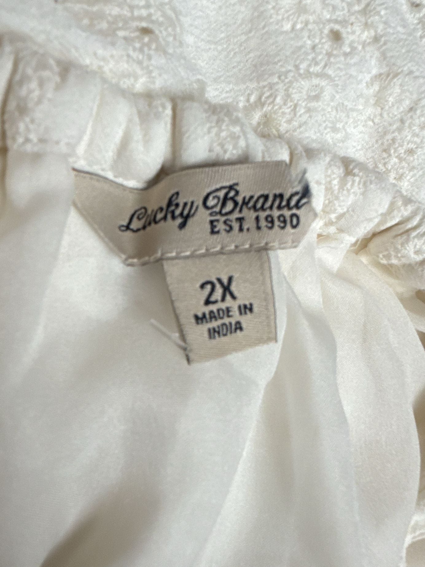 Lucky Brand Eyelet Off The Shoulder Top Size 2X White 4