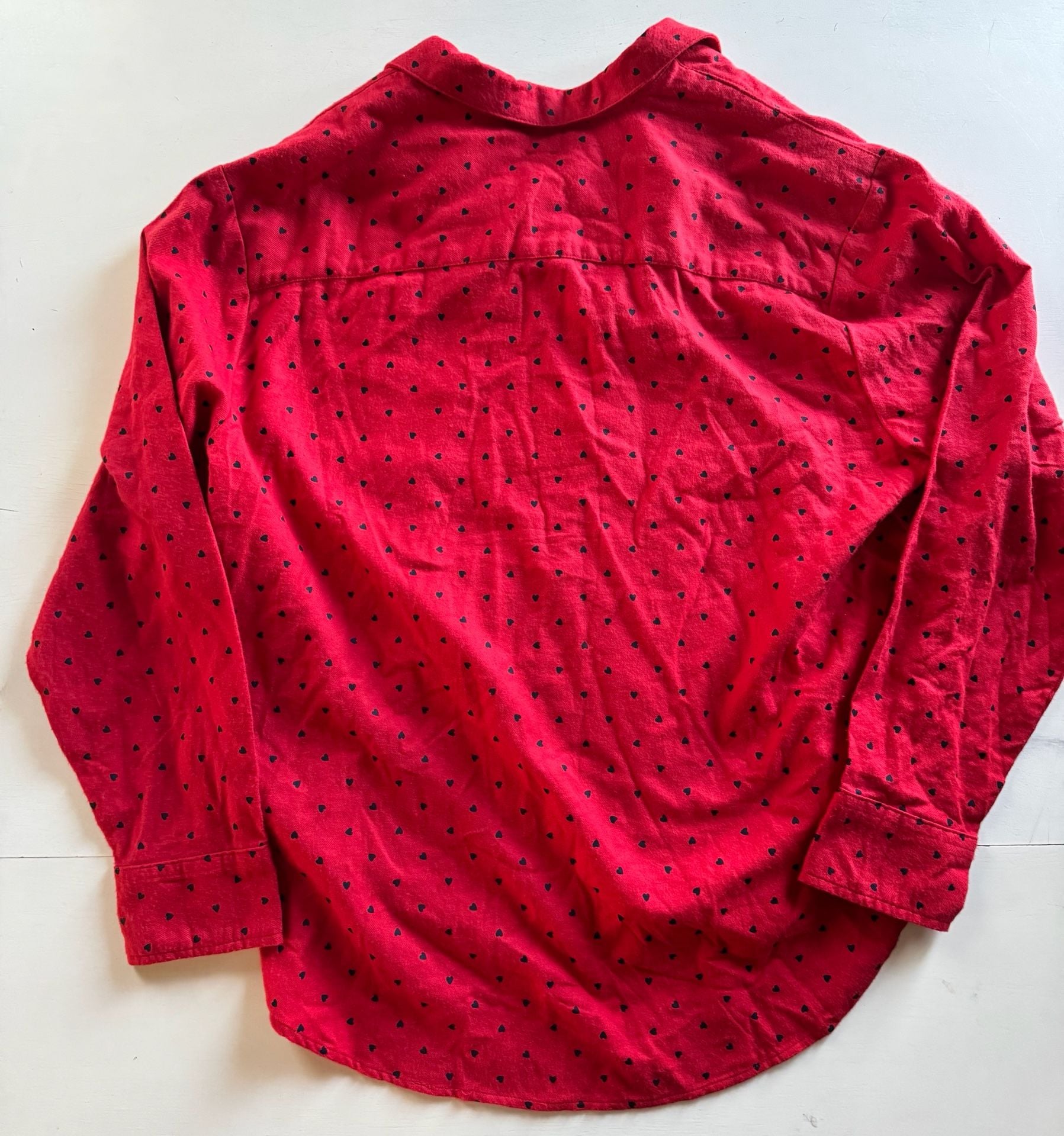 Gap Body Flannel Button Up Shirt Size M Heart Print NWT 5