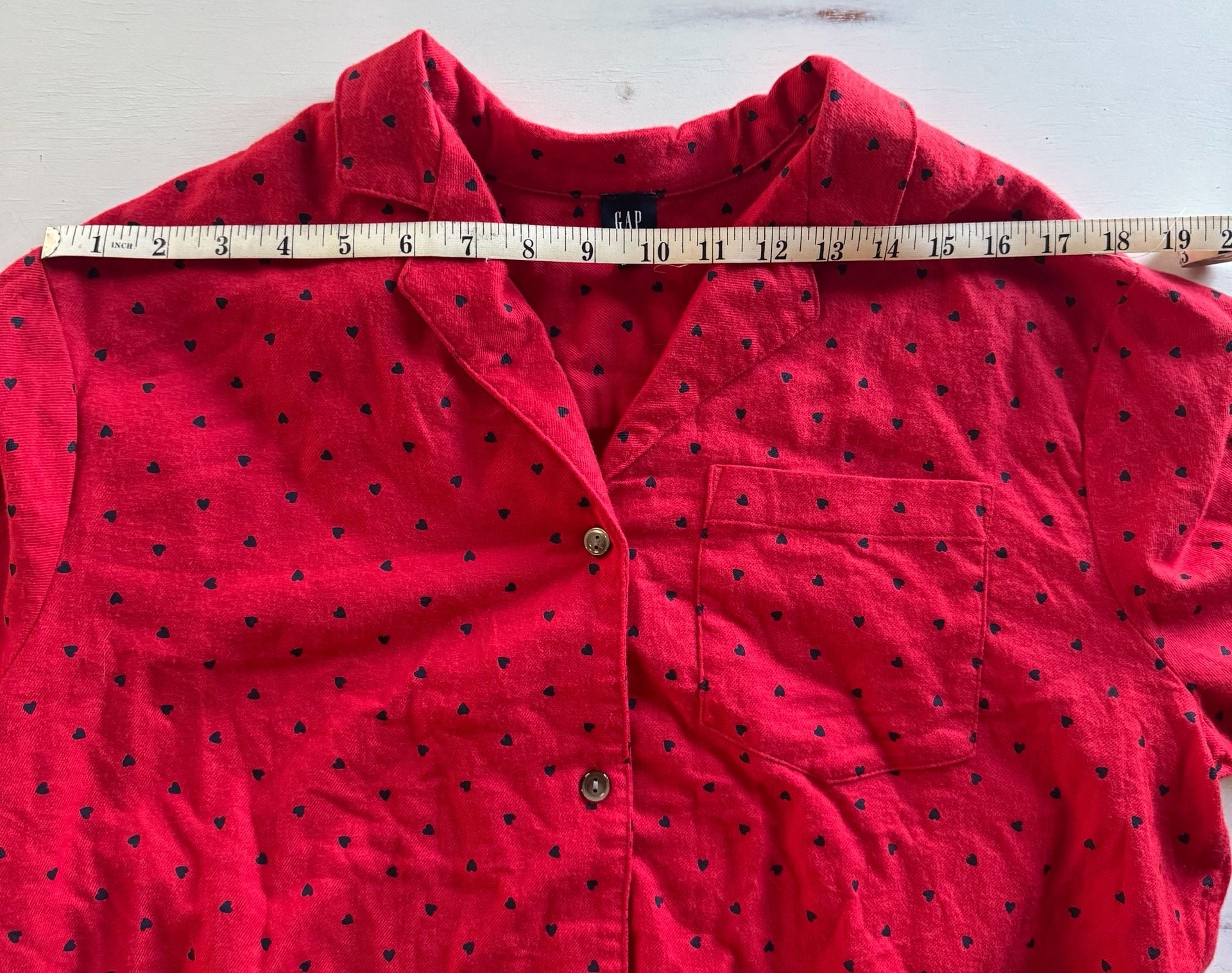 Gap Body Flannel Button Up Shirt Size M Heart Print NWT 7