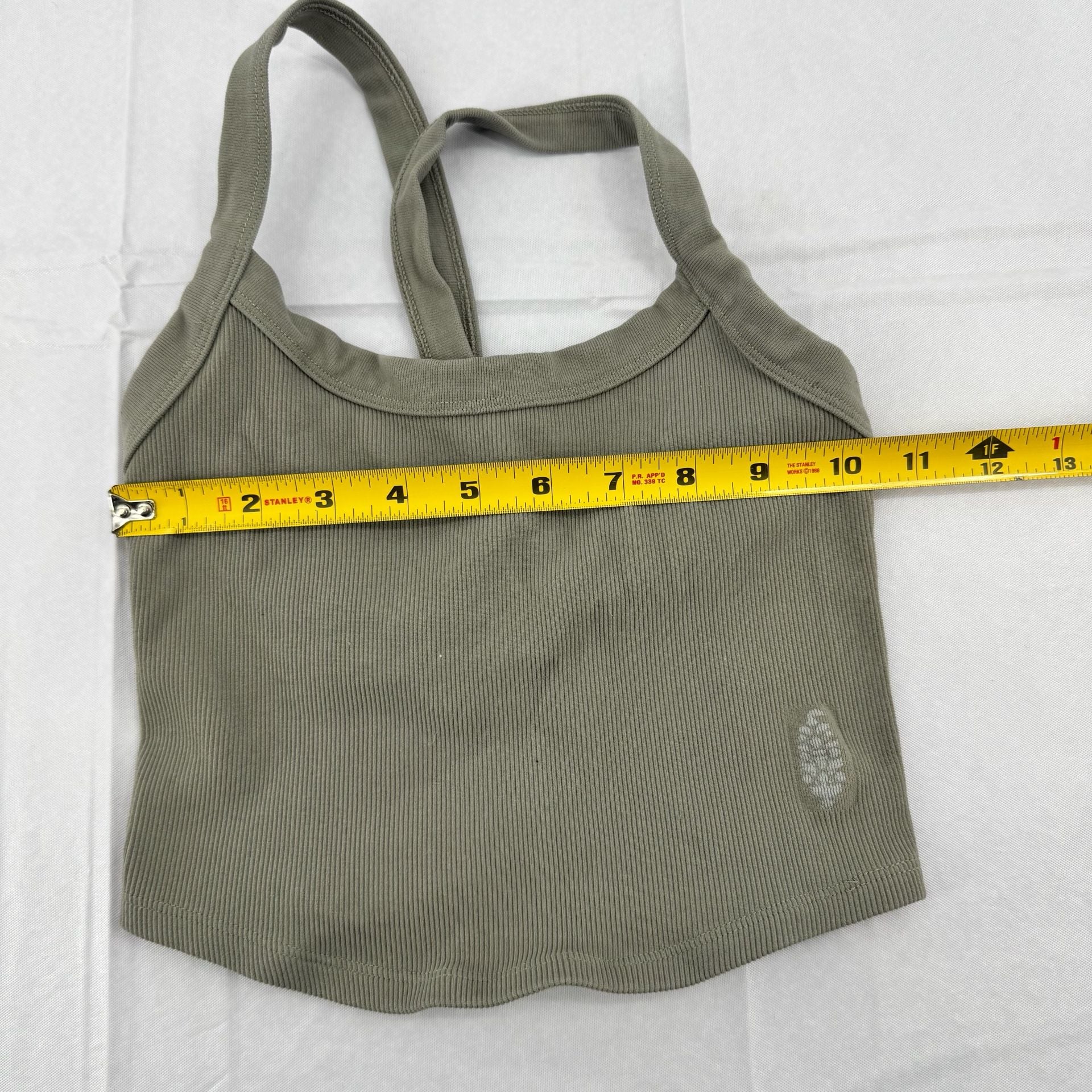 Free People Movement Crop Top Sage Green Ribbed Active Tank Top 6