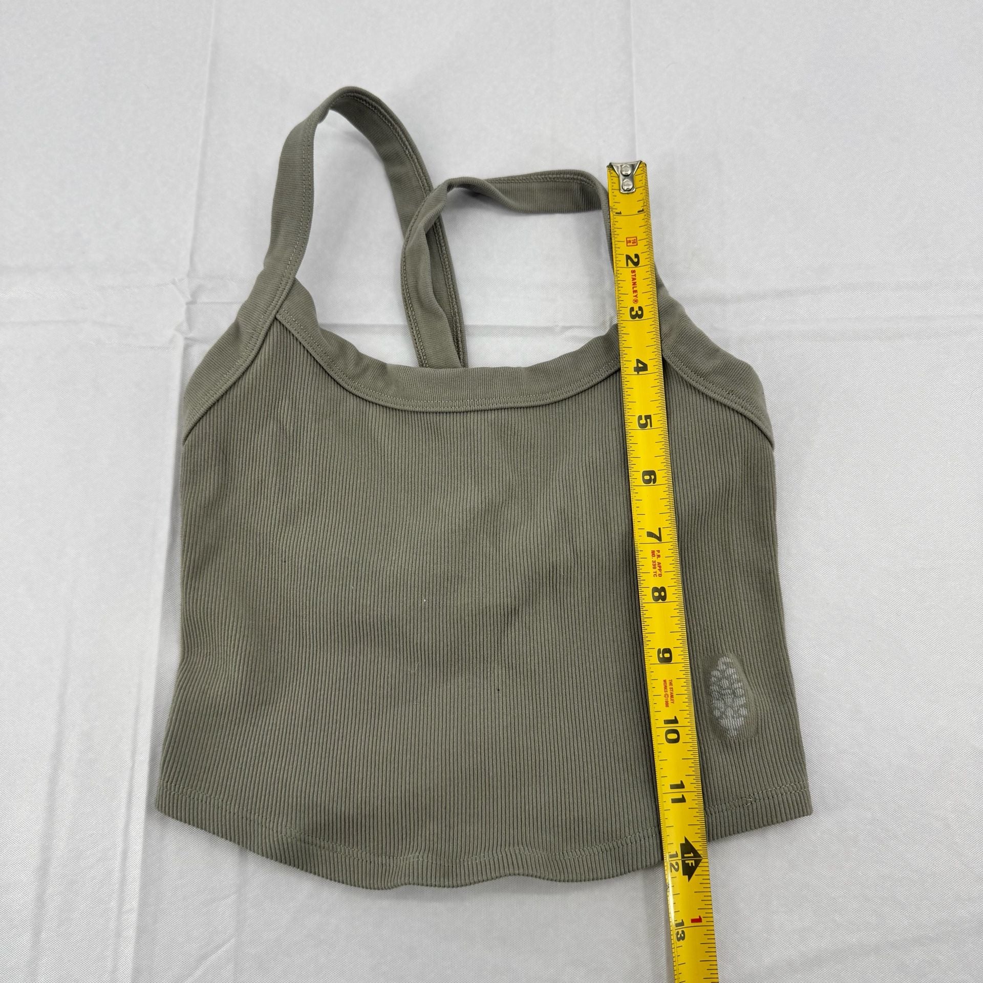 Free People Movement Crop Top Sage Green Ribbed Active Tank Top 7